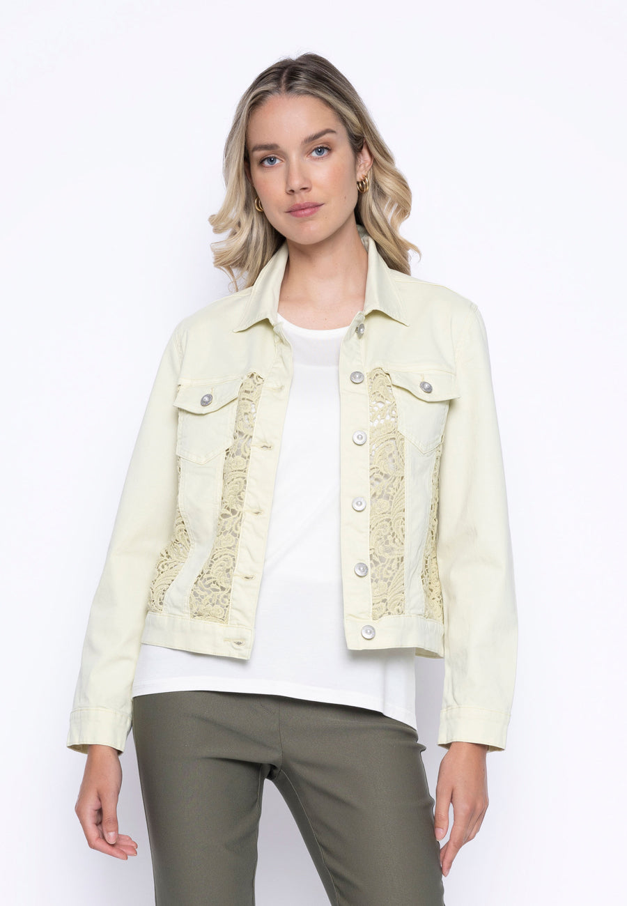 Lace Trim Denim Jacket