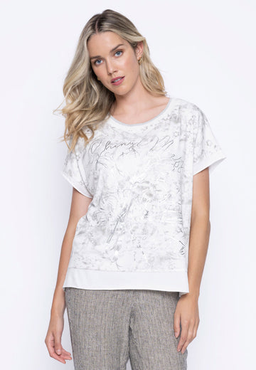 Printed Rib Jersey Top