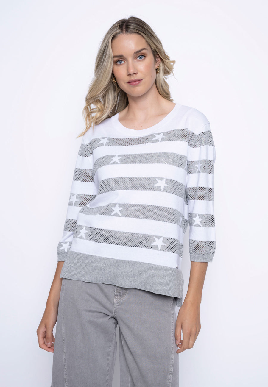Stripe Star Knitted Top