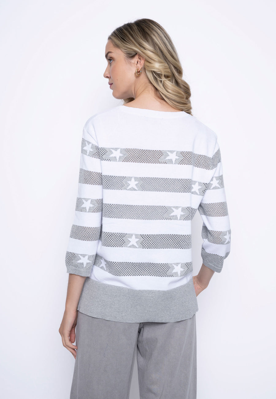 Stripe Star Knitted Top