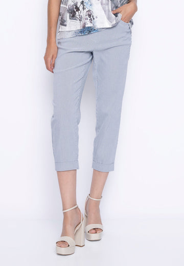 Small Stripe Bengaline Capri Pants