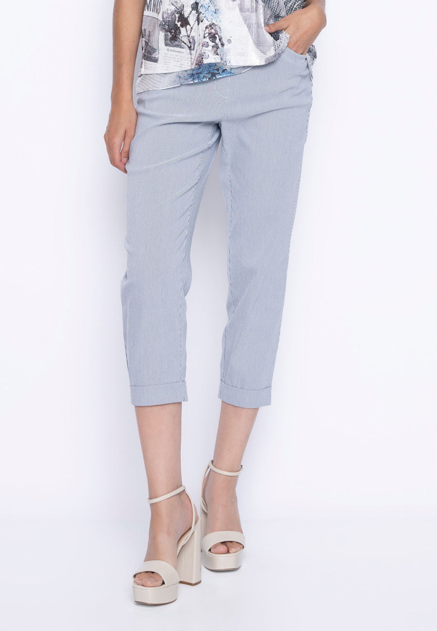Small Stripe Bengaline Capri Pants