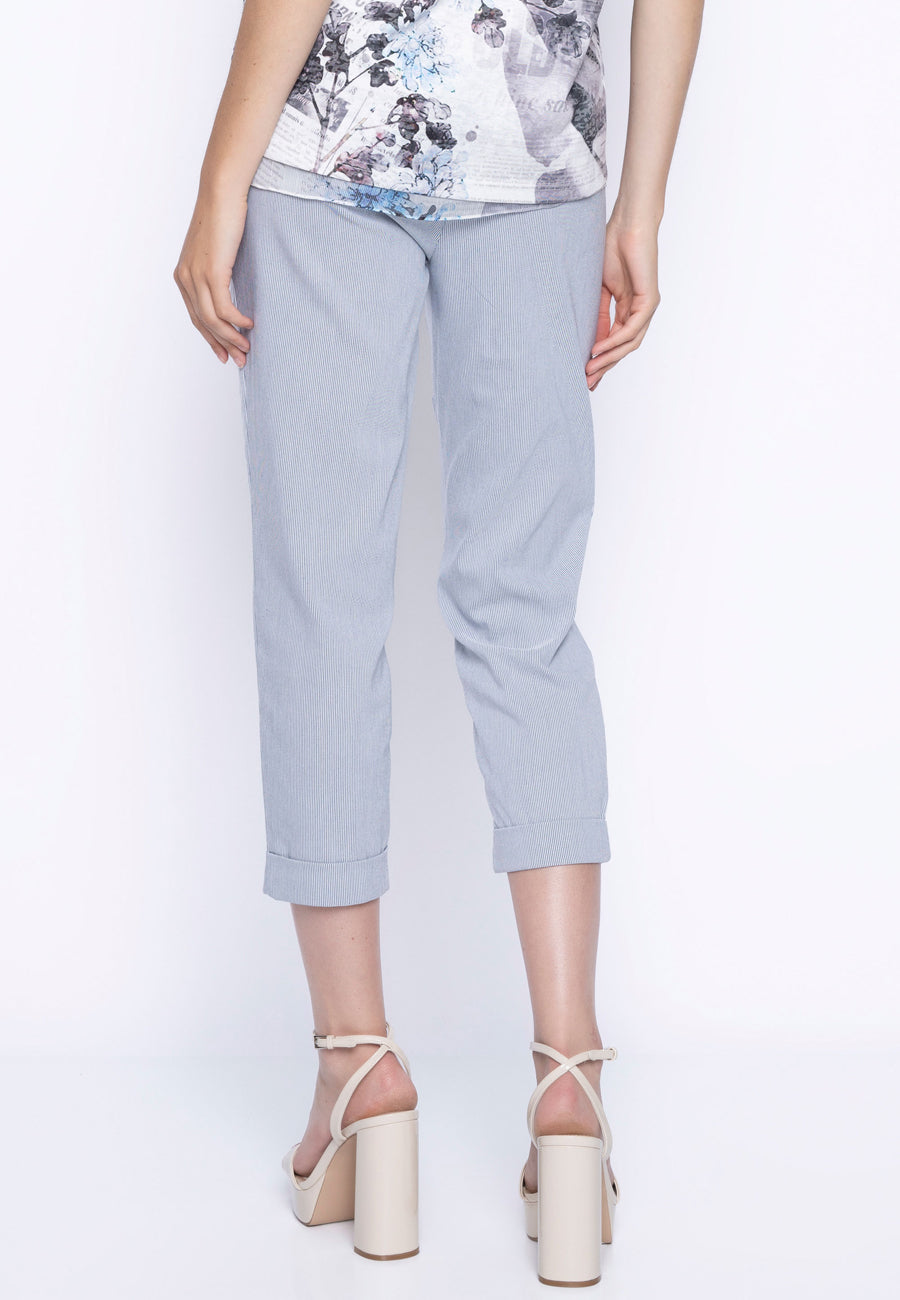 Small Stripe Bengaline Capri Pants