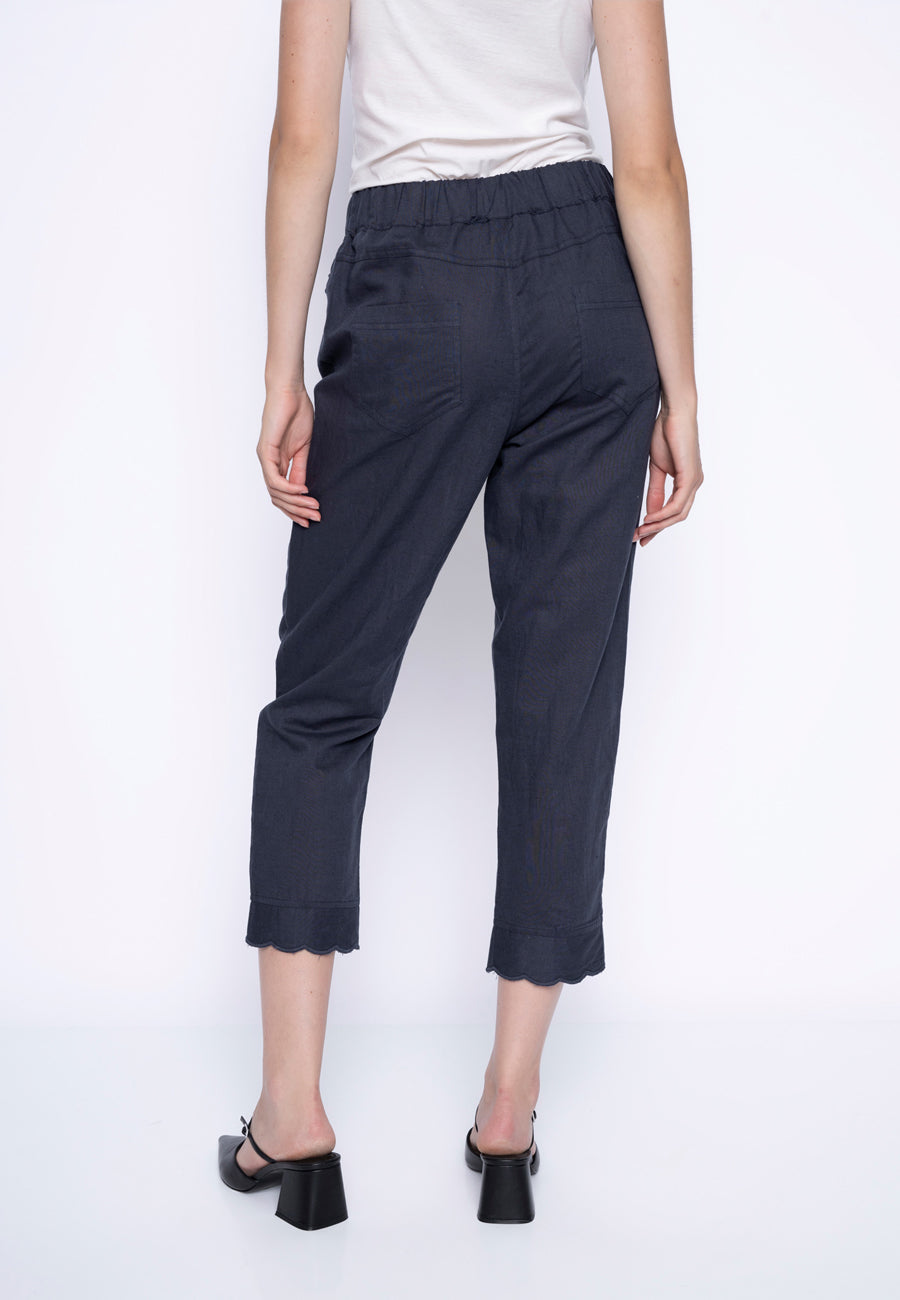 Scalloped Edge Capri Pants