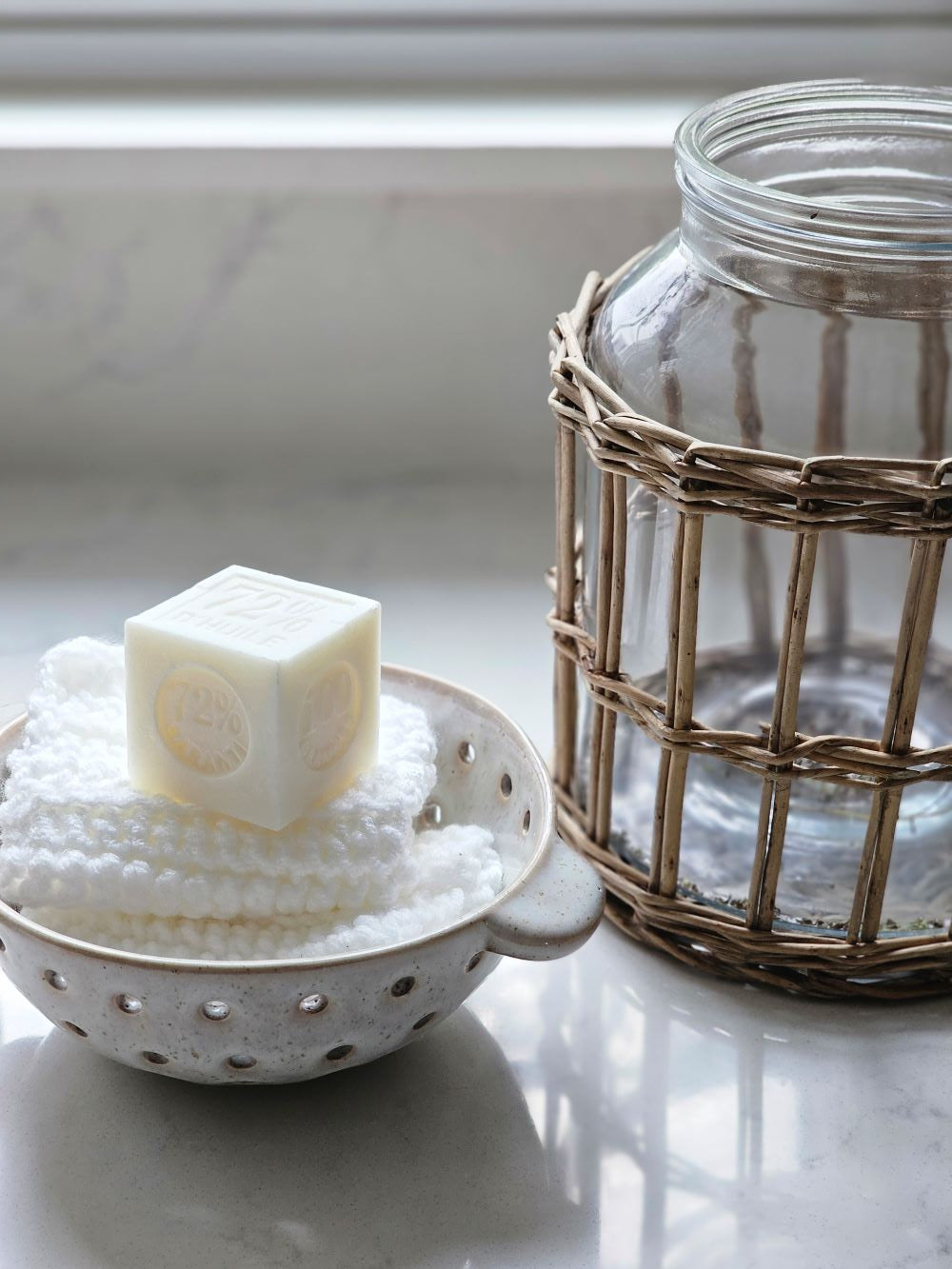 Glass Jar with Willow Basket Sleeve