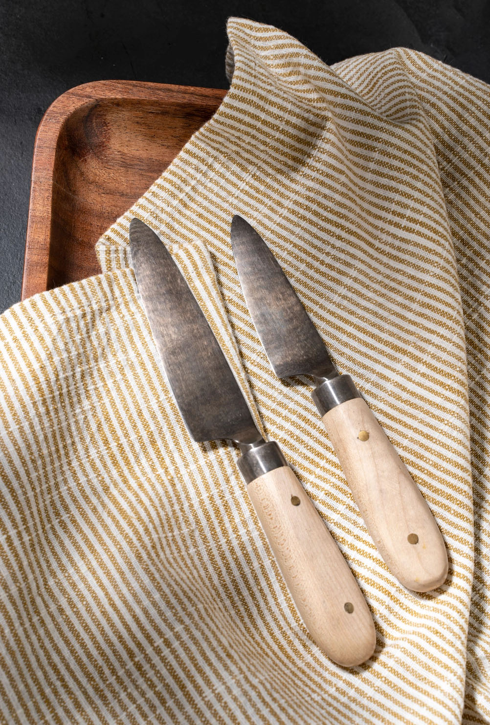 Hand-Forged Cheese Knives, Set of Two