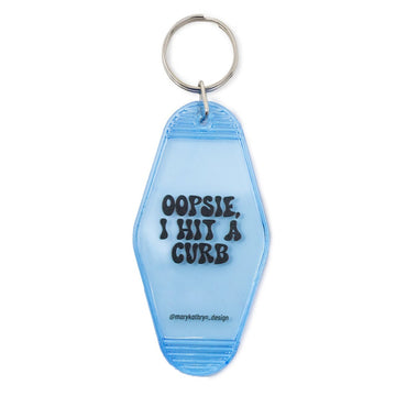 Oopsie, I Hit A Curb Keychain (Blue)