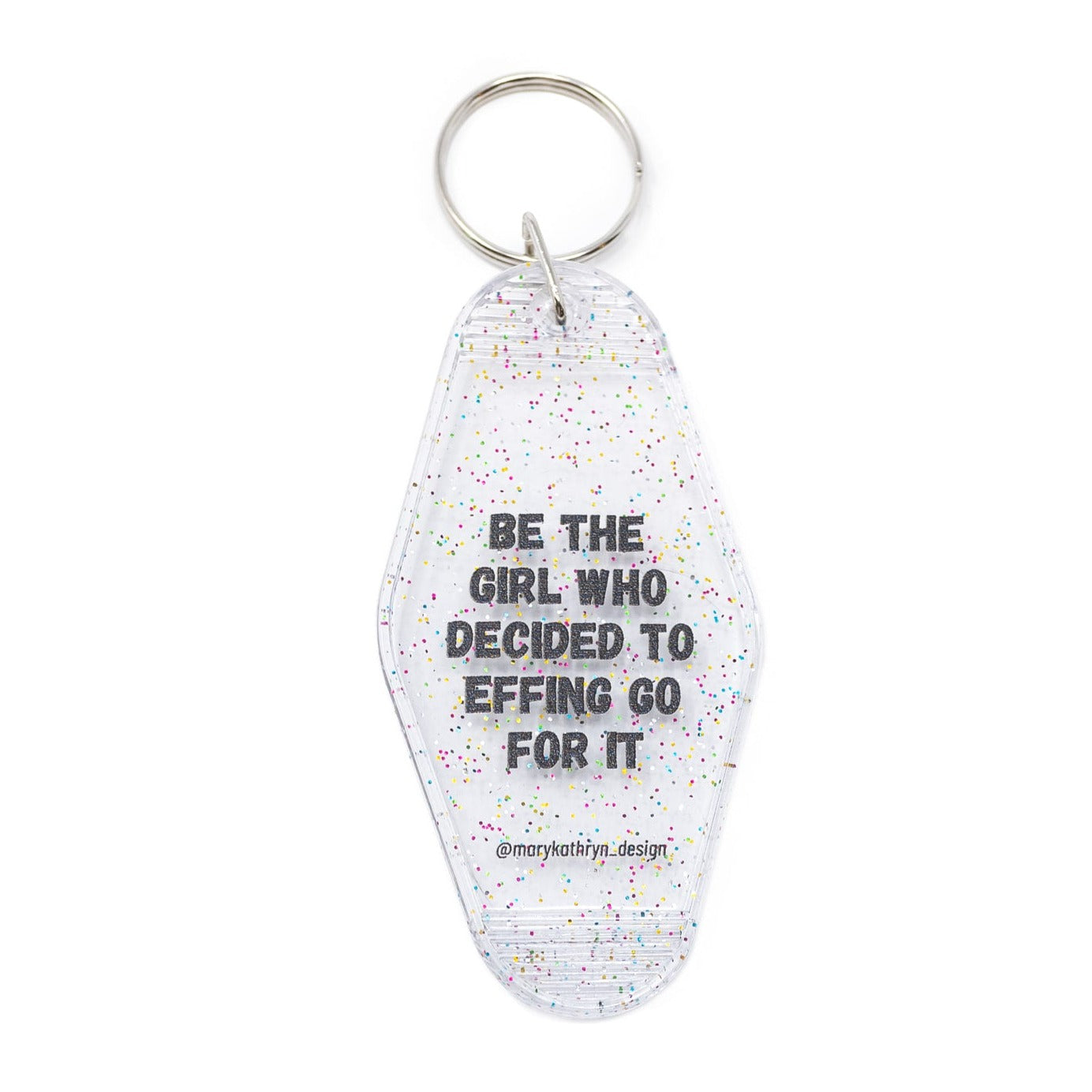 Effing Go For It Keychain (CLEAR GLITTER)