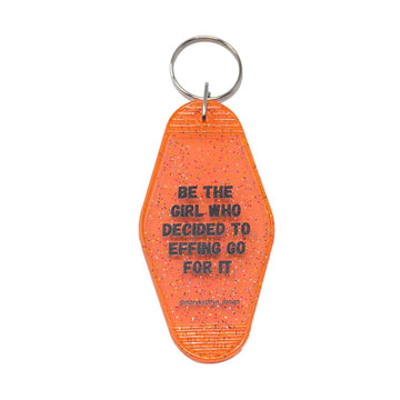 Effing Go For It Keychain (NEON PINK GLITTER)