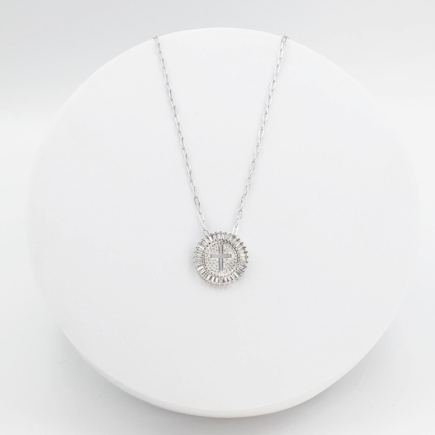Grace Cross Silver Necklace