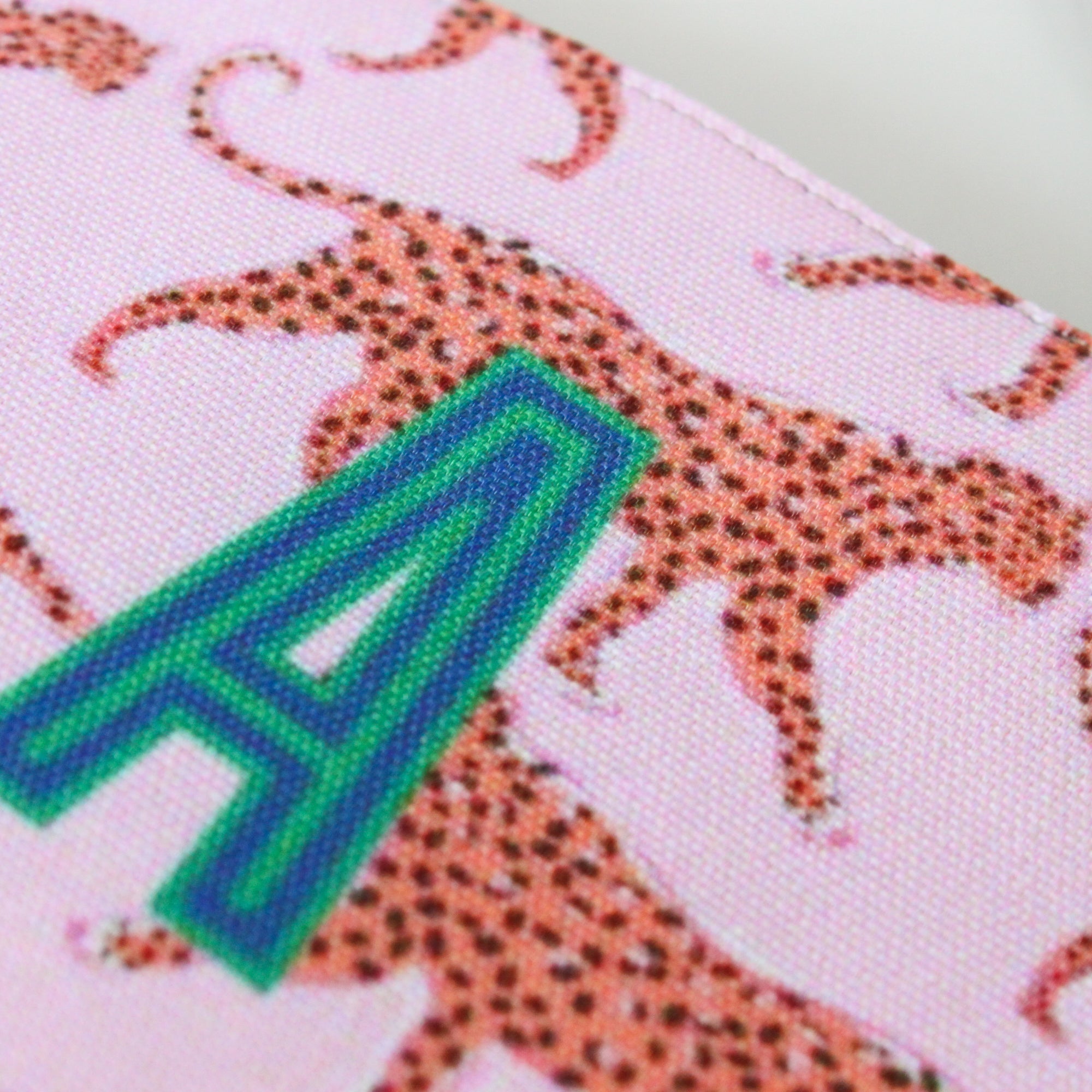 Single Initial - Small Flat Zip Pouch Vibrant Pink - New!