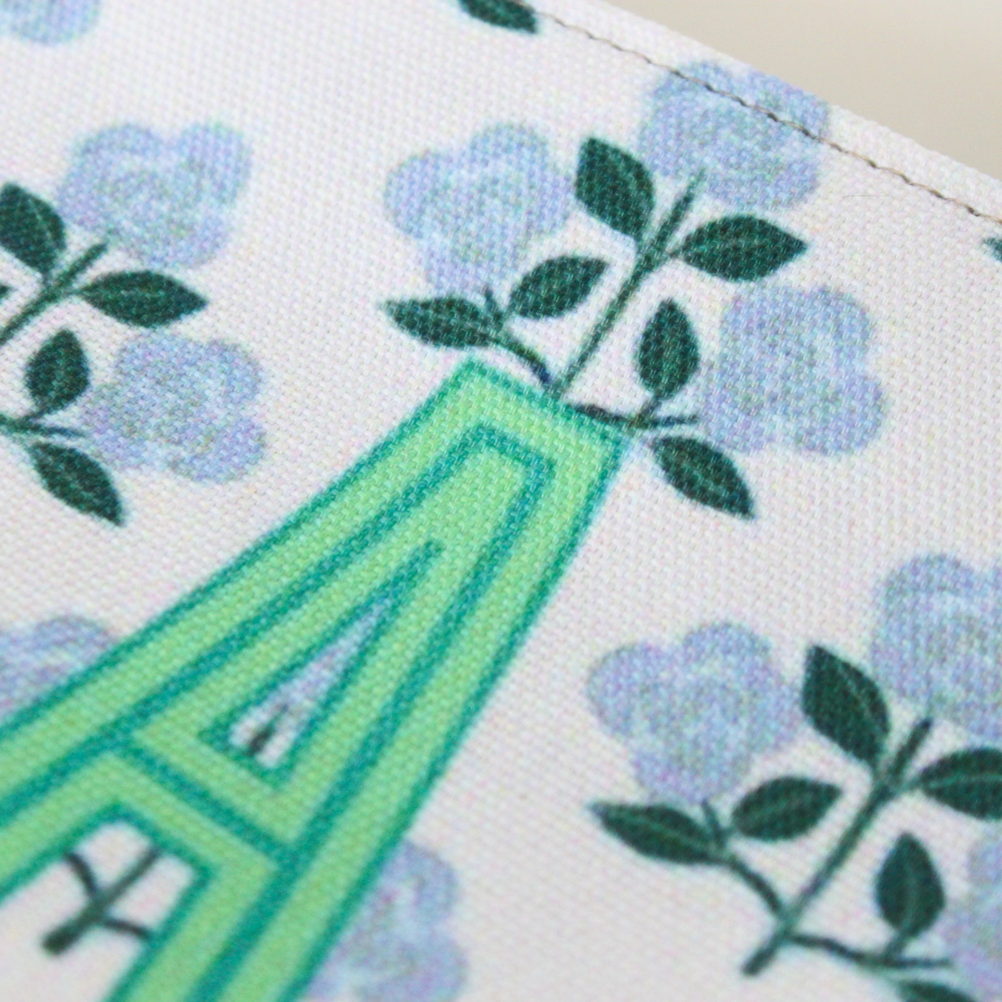 Single Initial - Large Flat Zip Pouch Betsy Blue - New!