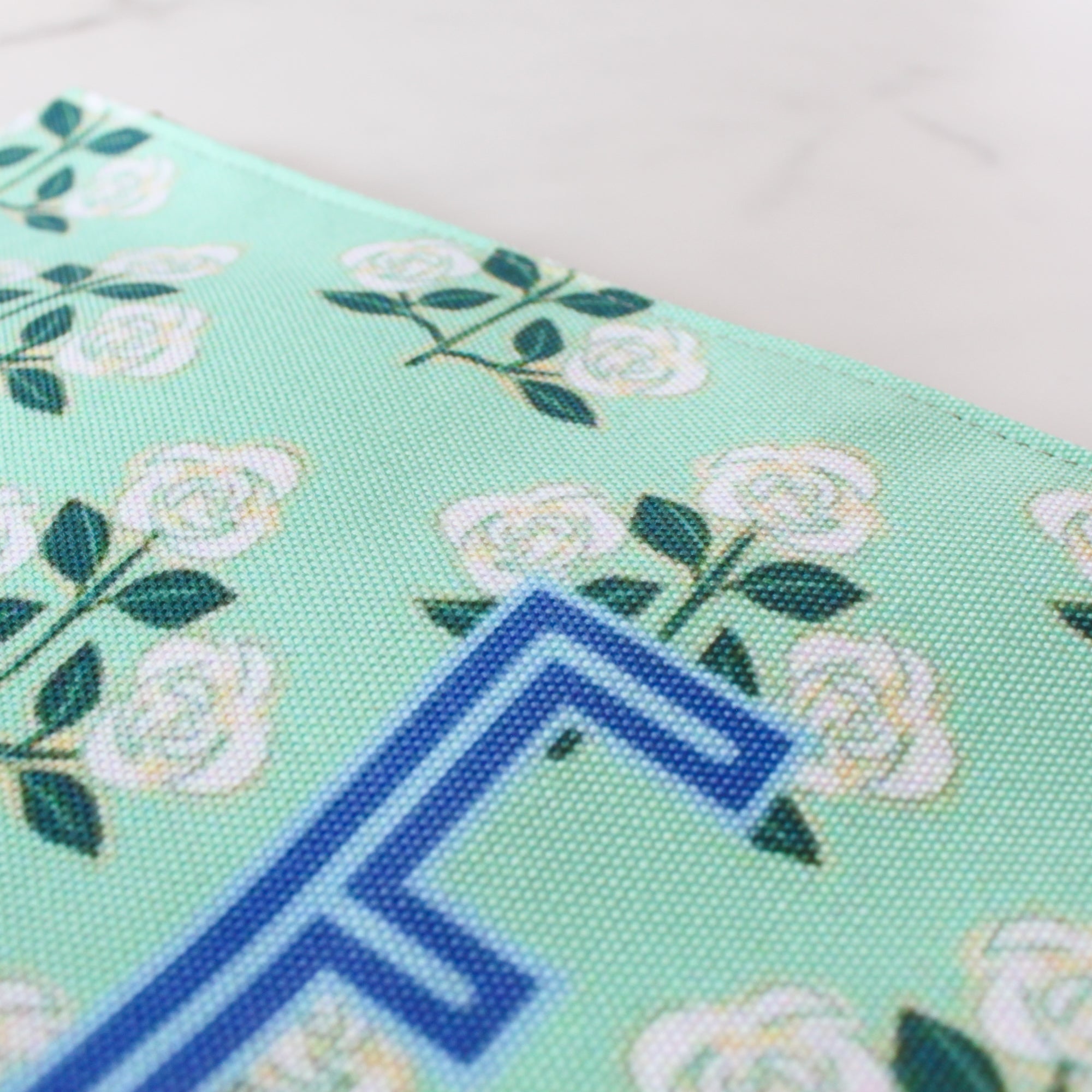Single Initial - Large Flat Zip Pouch Betsy Green - New!