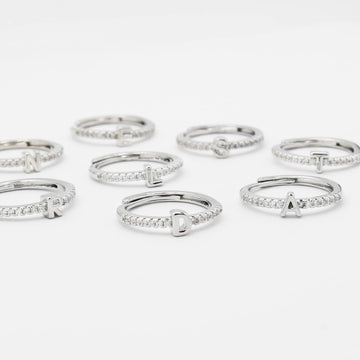 Initials Silver Ring