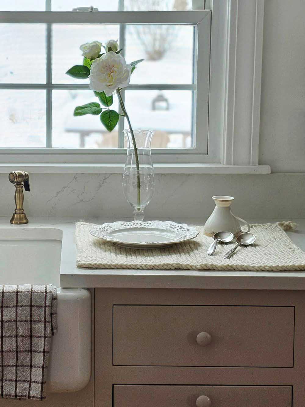 Knitted Wool Dish Drying Mat