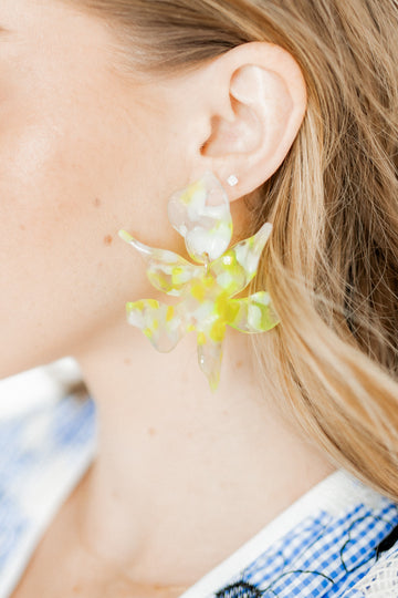 Linny Co xx BL Fawna Statement Earrings - Citron