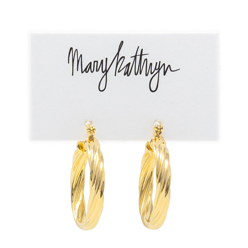 Gold Twisted Hoops