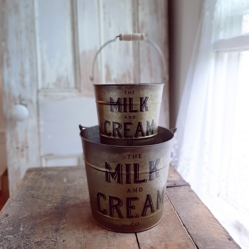 Milk and Cream Buckets, Set of Two