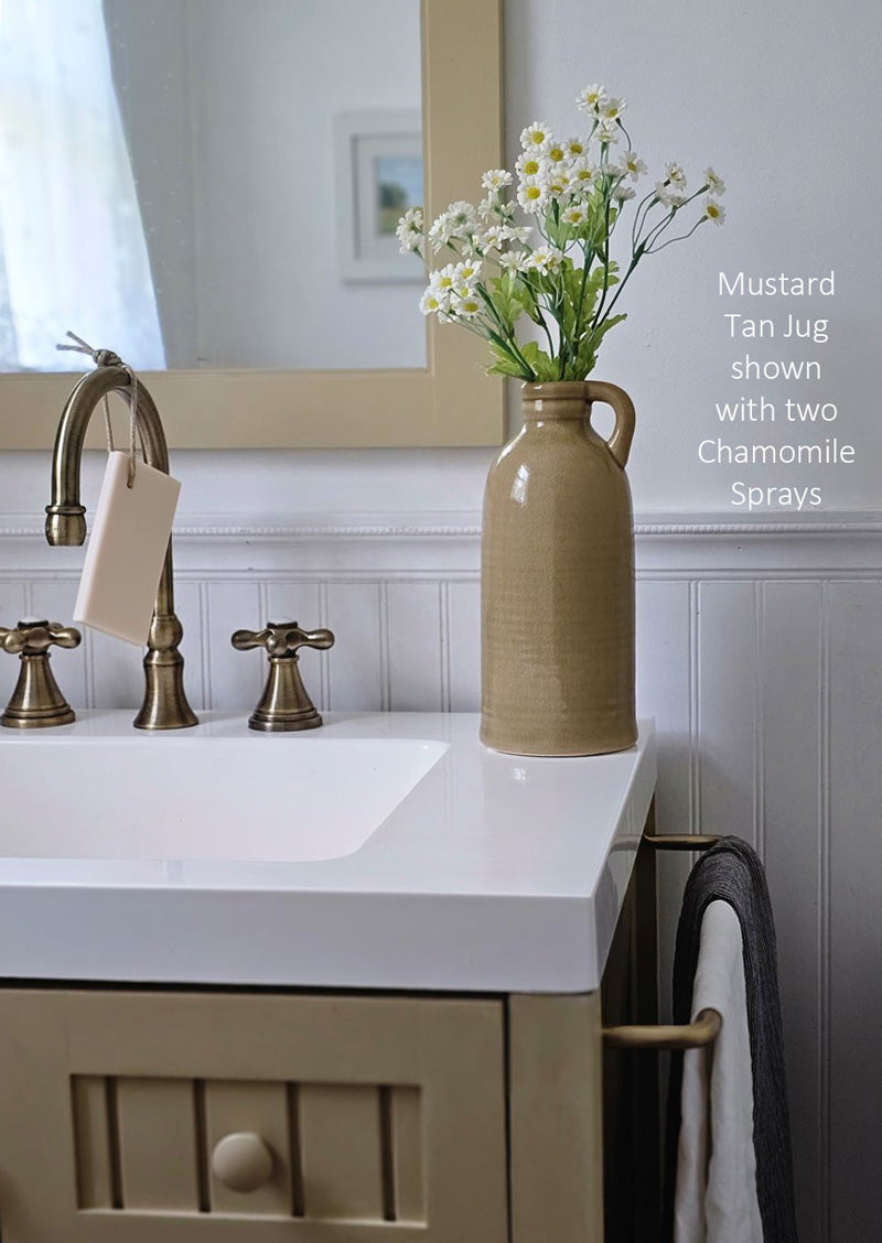 Mustard Tan Jug with Handle