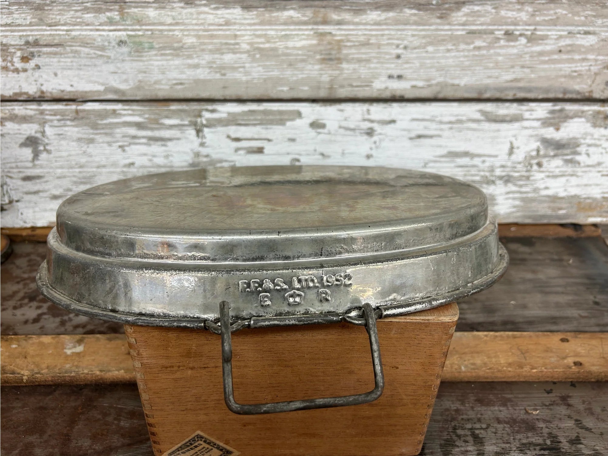 Old British Cook Pot Lid Tray