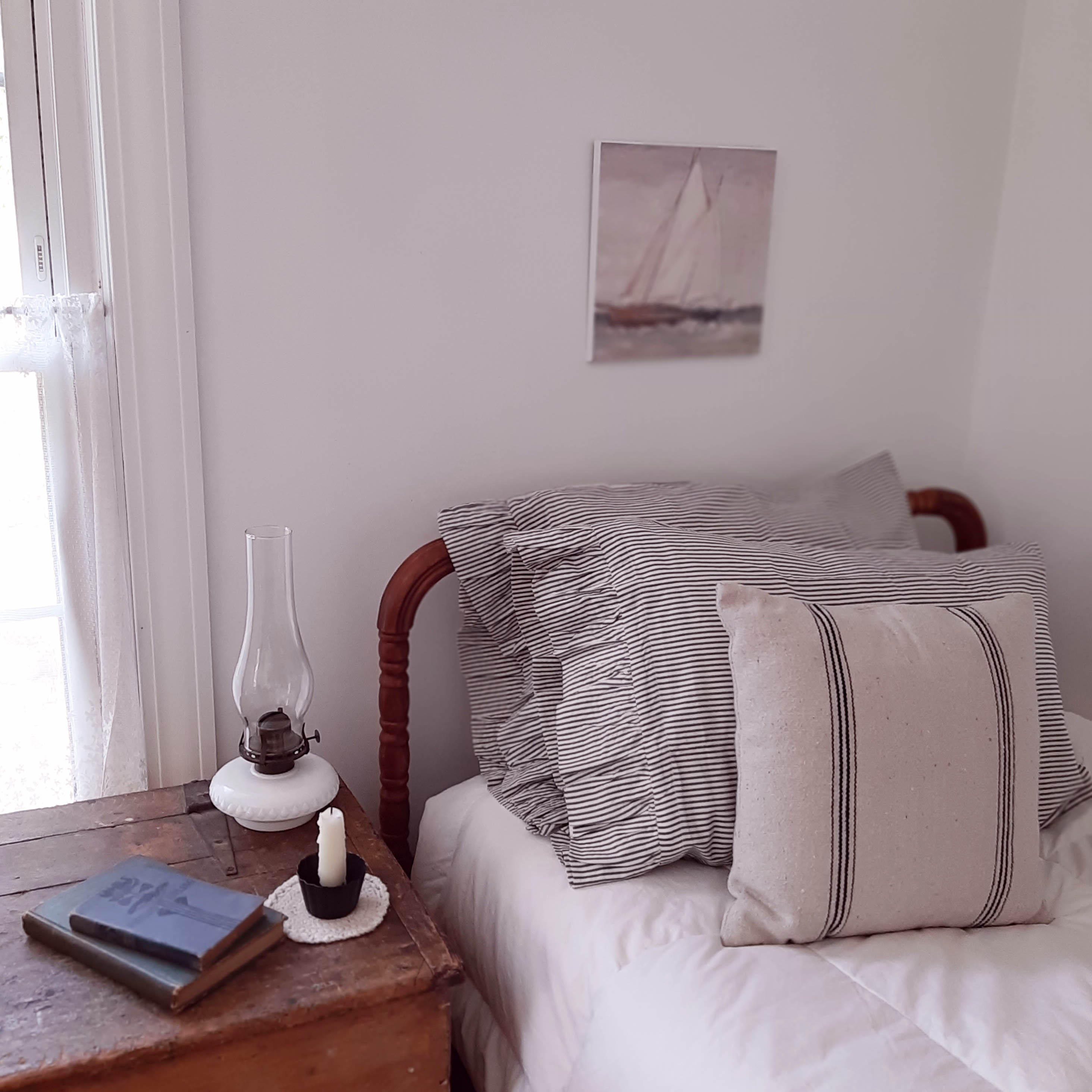 Portsmouth Blue Ticking Stripe Pillow Case Set