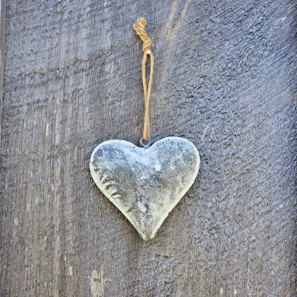 Rustic Weathered Metal Heart Ornament