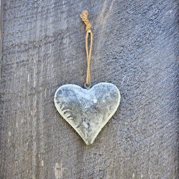 Rustic Weathered Metal Heart Ornament