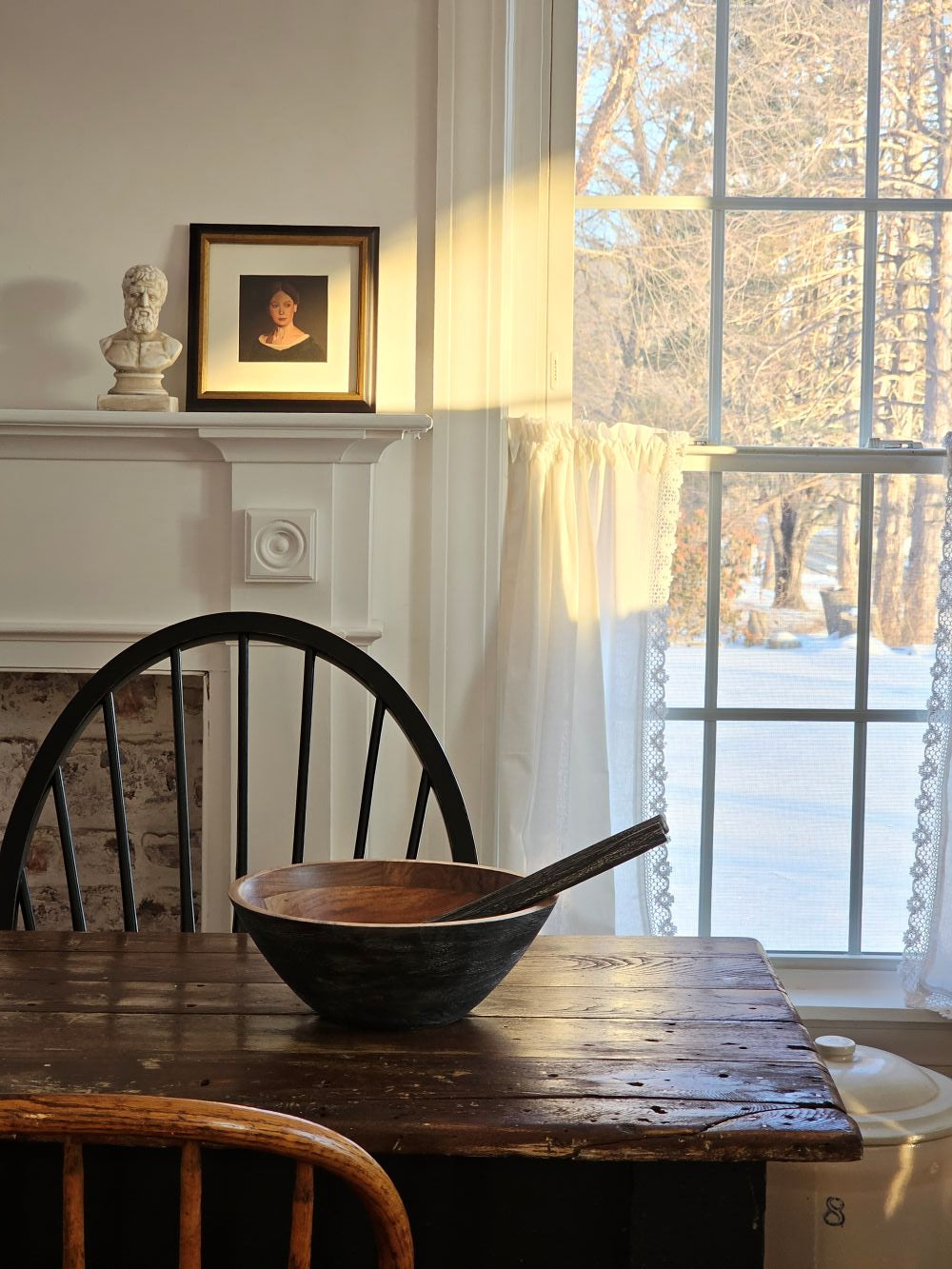 Rustic Wood Salad Bowl and Server Set