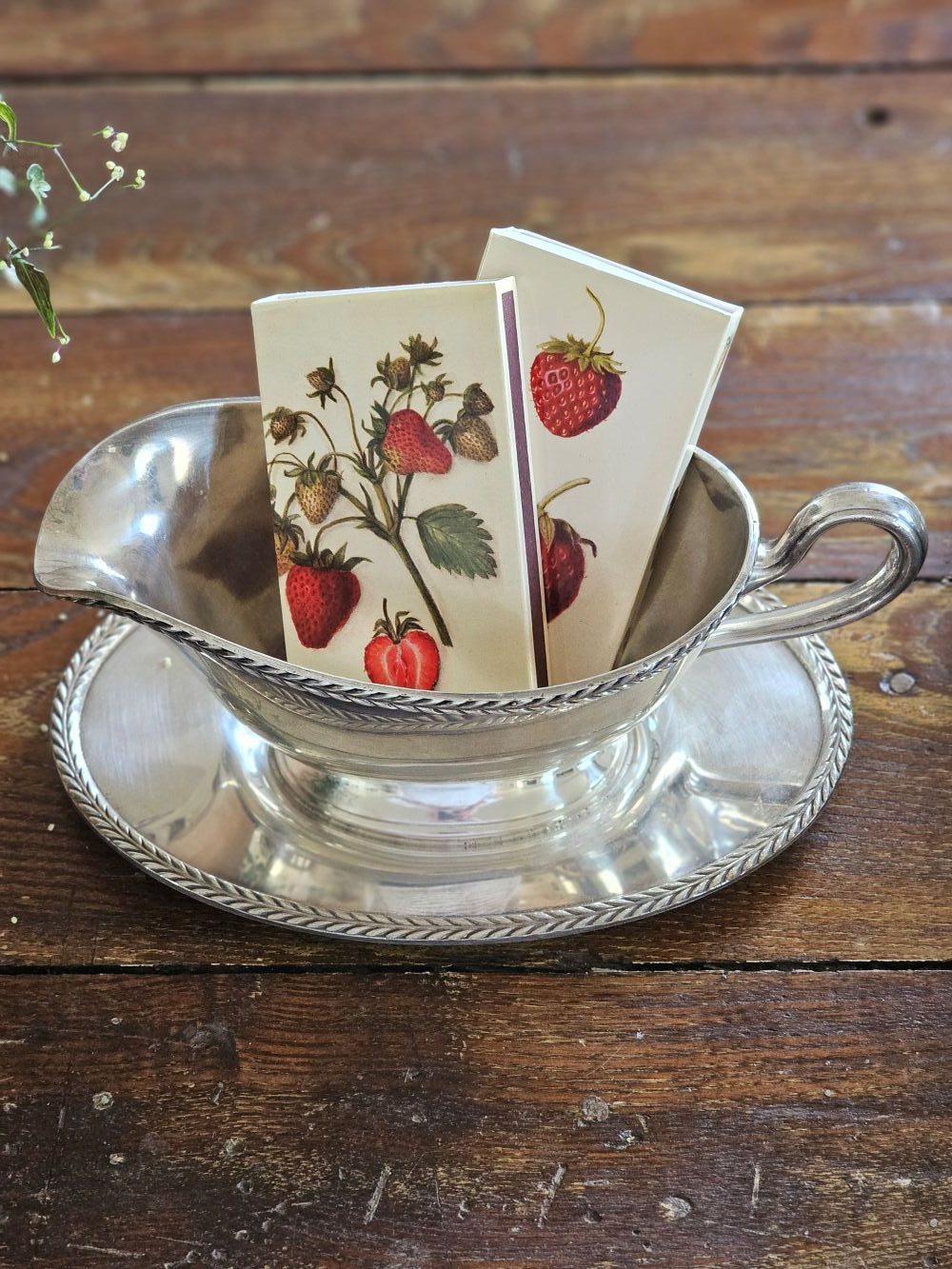 Vintage Strawberry Design Match Box, Set of Two