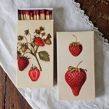Vintage Strawberry Design Match Box, Set of Two