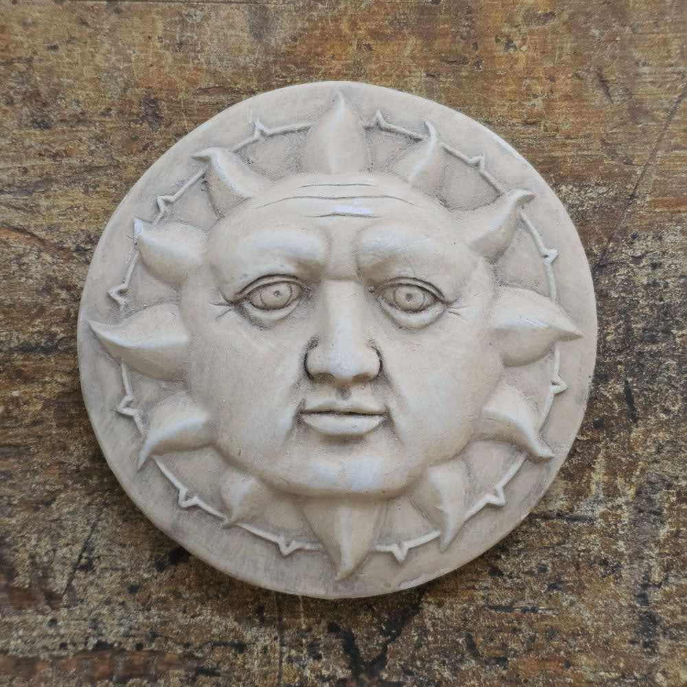 Bas-Relief Plaster Sun Face Wall Art