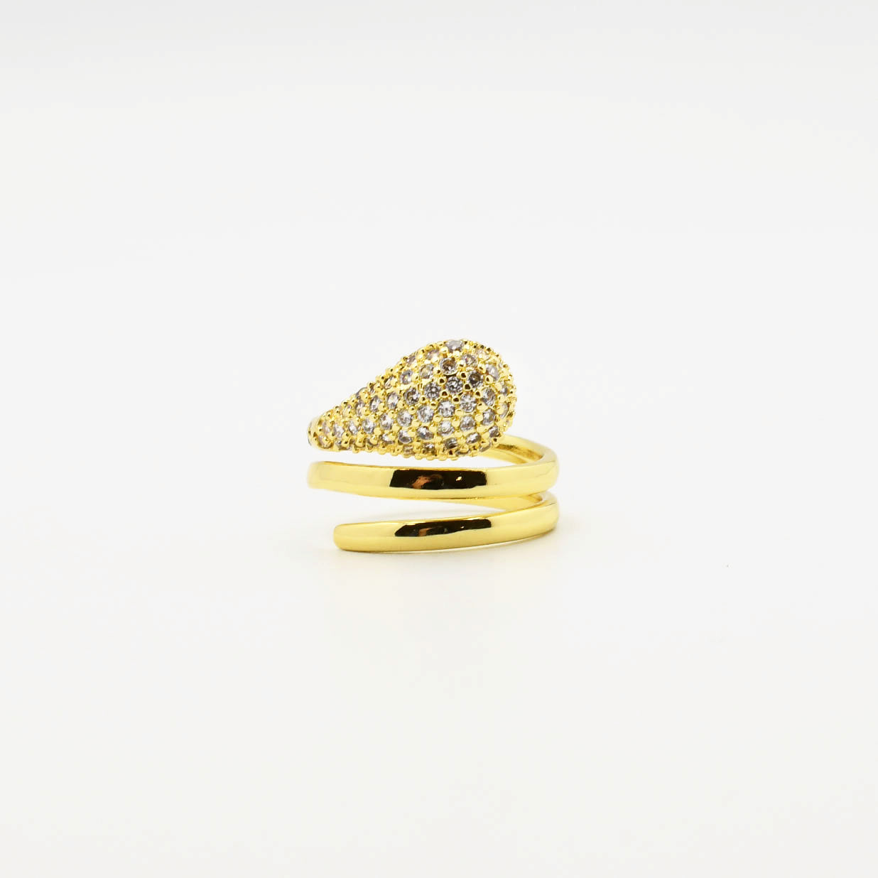 Gold Twisted Teardrop Ring