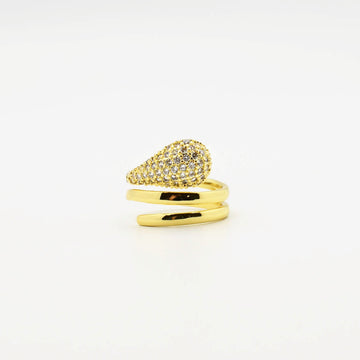 Gold Twisted Teardrop Ring