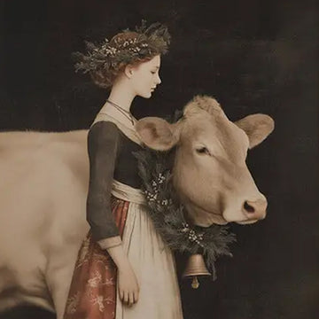Milkmaid at Christmas Art Print