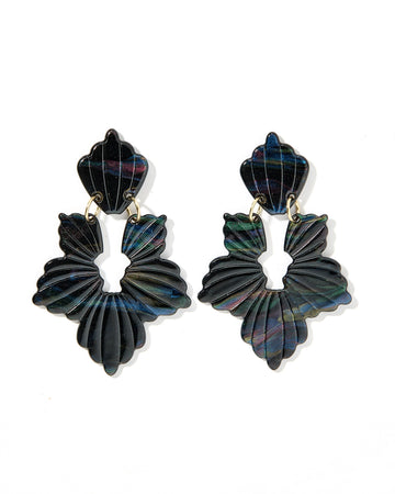 Michelle Statement Earring - Black Iridescent