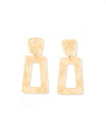 Kennedy Statement Earring - Champagne Checkered