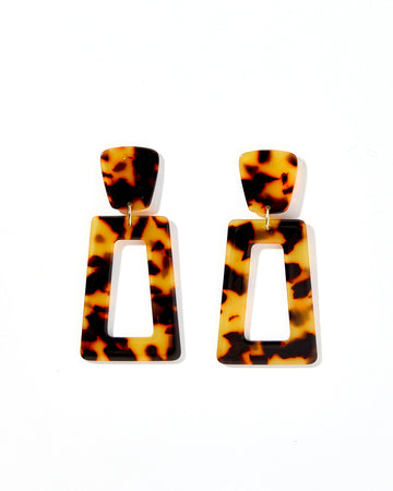 Kennedy Statement Earring - Brown Tortoise
