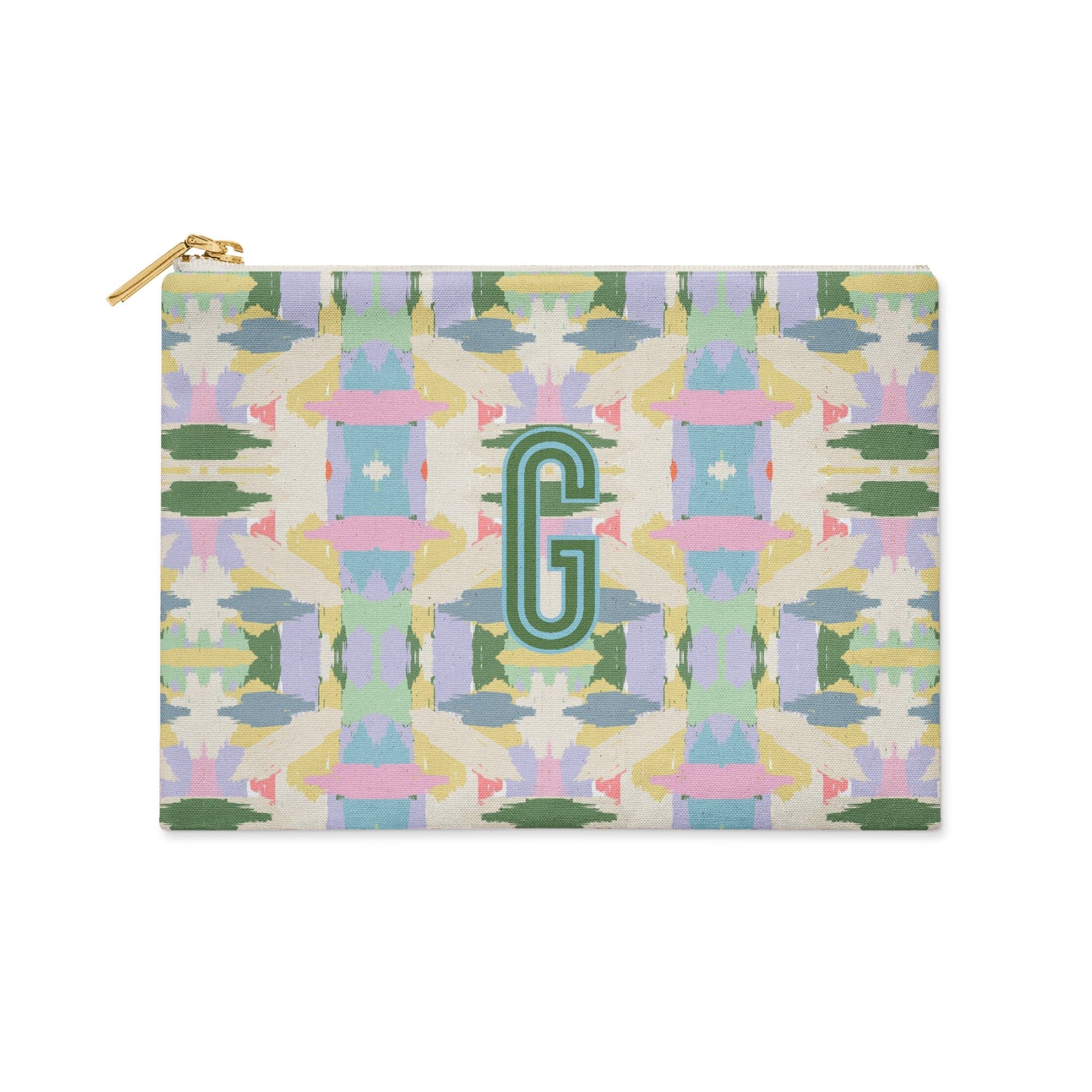 Single Initial - Small Flat Zip Pouch Mila Lilac - New!