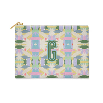 Single Initial - Small Flat Zip Pouch Mila Lilac - New!