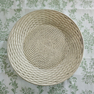 Weathered White Basket Weave Plate Tray