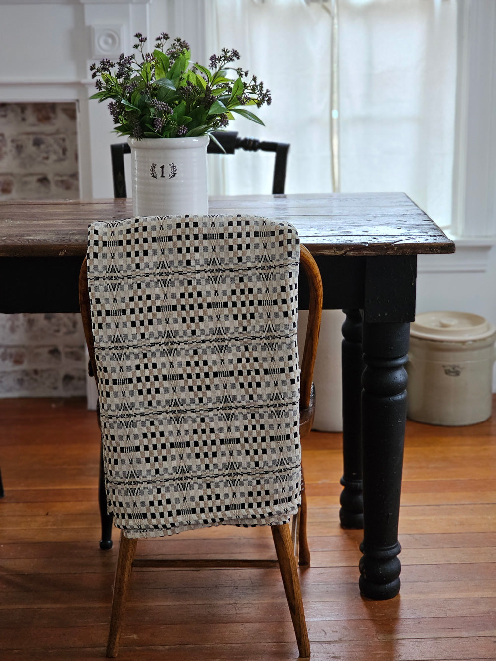 Welsh Inspired Throw Blanket, Cream, Tan and Black