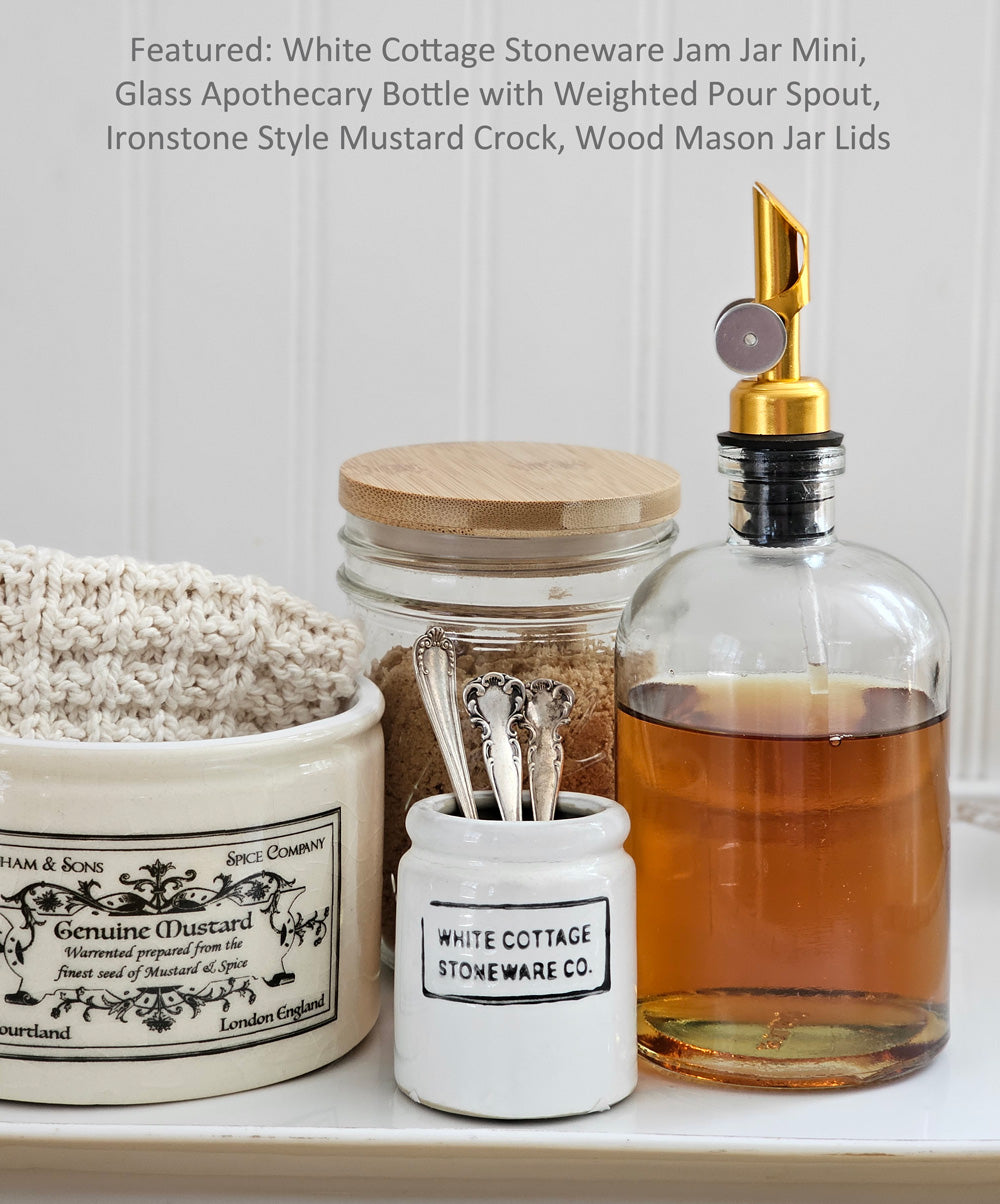 White Cottage Stoneware Jam Jar
