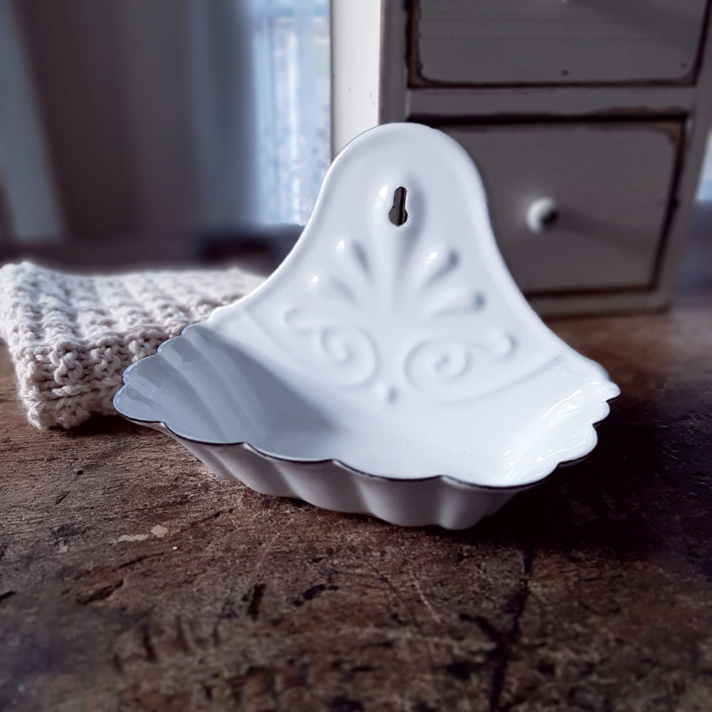 White Enamel Wall Mounted Soap Dish