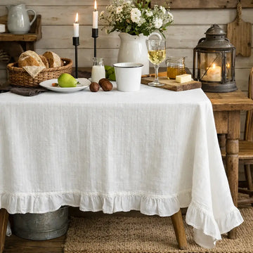 White Ruffle Prairie Tablecloth