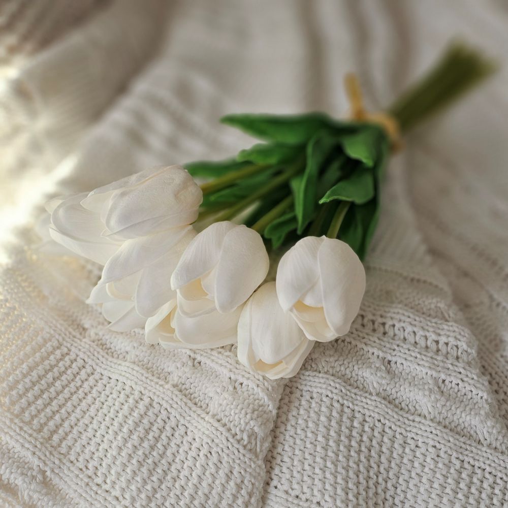White Tulip Bunch