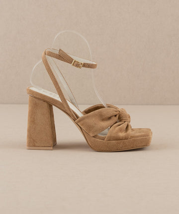 The Zoey | Almond knotted band platform  heel