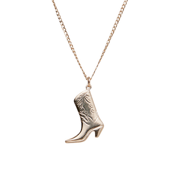 Cowgirl Boot Necklace in Gold-Filled