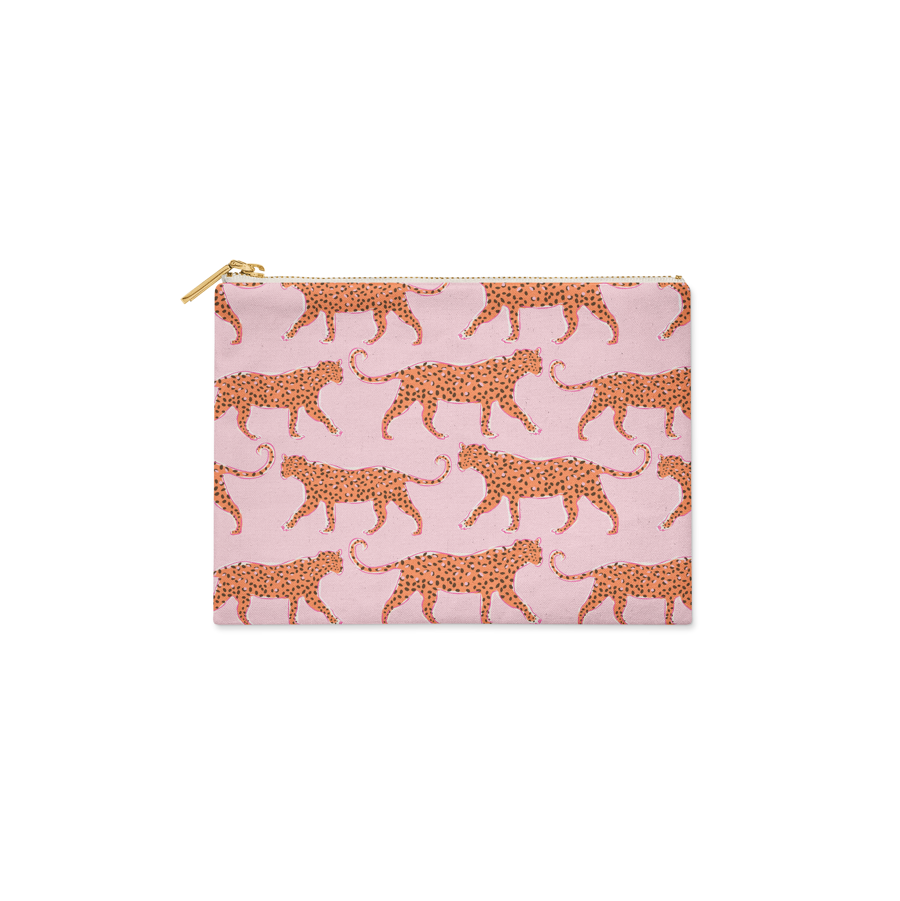Single Initial - Small Flat Zip Pouch Vibrant Pink - New!
