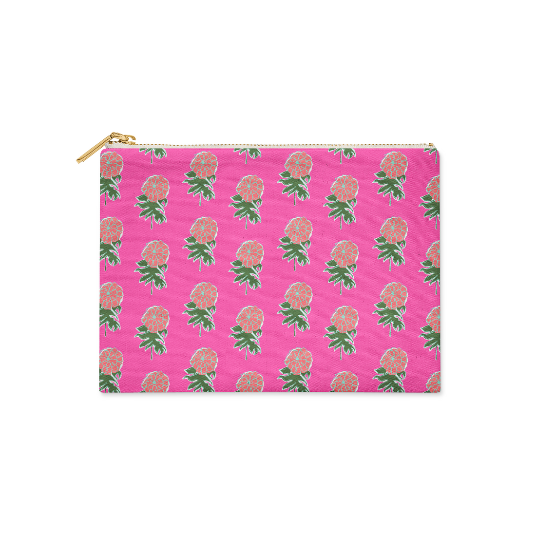 Single Initial - Small Flat Zip Pouch Kyra Pink - New!