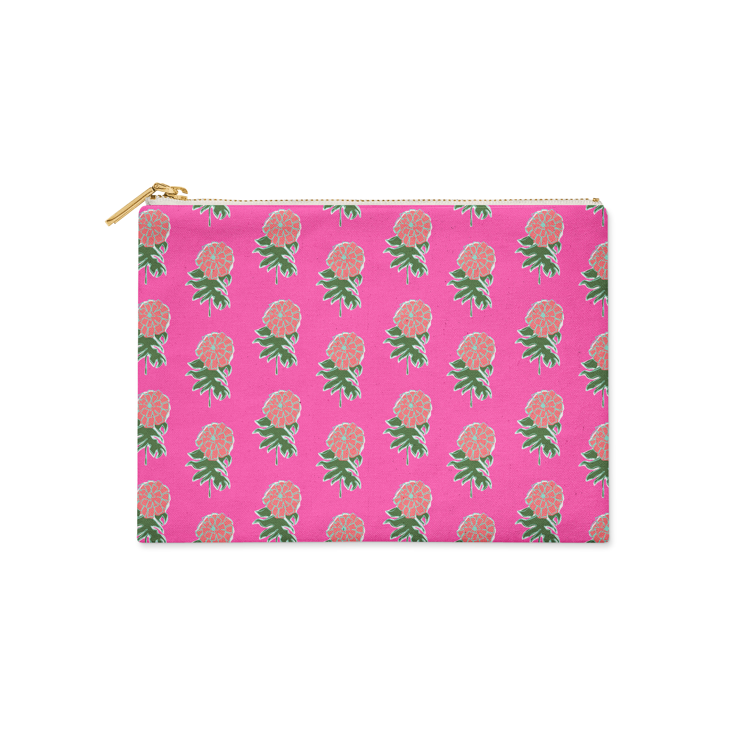 Single Initial - Small Flat Zip Pouch Kyra Pink - New!